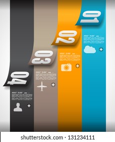 Infographic design template with paper tags. Idea to display information, ranking and statistics with orginal and modern style.