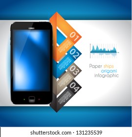 Infographic design template with paper tags. Idea to display information, ranking and statistics with orginal and modern style.
