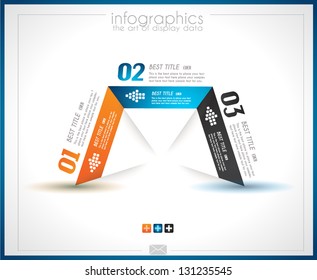 Infographic design template with paper tags. Idea to display information, ranking and statistics with orginal and modern style.