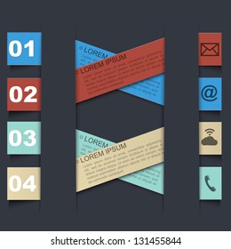 Infographic design template with paper tags