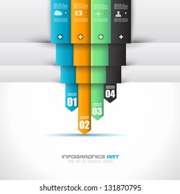 Infographic design template with paper tags. Idea to display information, ranking and statistics with orginal and modern style.