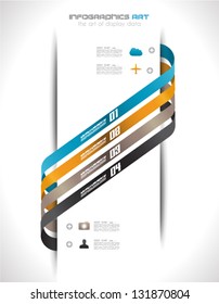 Infographic design template with paper tags. Idea to display information, ranking and statistics with orginal and modern style.