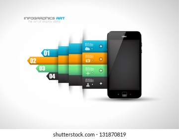 Infographic design template with paper tags. Idea to display information, ranking and statistics with orginal and modern style.