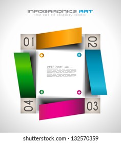 Infographic design template with paper tags. Idea to display information, ranking and statistics with orginal and modern style.