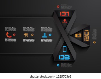Infographic design template with paper tags. Idea to display information, ranking and statistics with orginal and modern style.