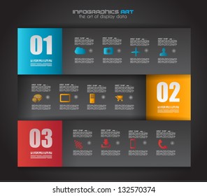 Infographic design template with paper tags. Idea to display information, ranking and statistics with orginal and modern style.