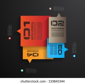 Infographic design template with paper tags. Idea to display information, ranking and statistics with orginal and modern style.