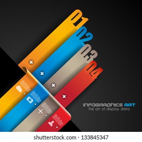 Infographic design template with paper tags. Idea to display information, ranking and statistics with orginal and modern style.