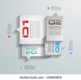 Infographic design template with paper tags. Idea to display information, ranking and statistics with orginal and modern style.