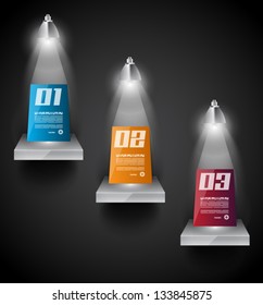 Infographic design template with paper tags. Idea to display information, ranking and statistics with orginal and modern style.