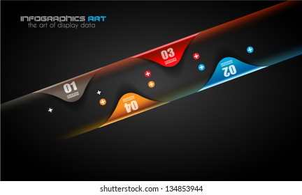 Infographic design template with paper tags. Ideal to display information, ranking and statistics with orginal and modern style.