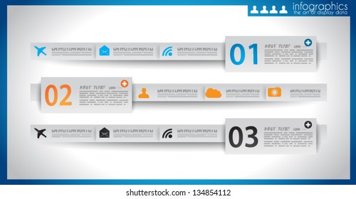 Infographic design template with paper tags. Idea to display information, ranking and statistics with orginal and modern style.
