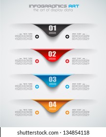 Infographic design template with paper tags. Ideal to display information, ranking and statistics with orginal and modern style.