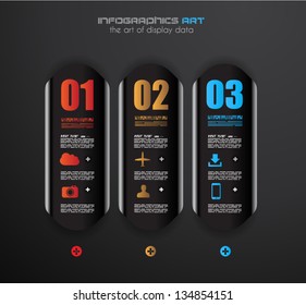 Infographic design template with paper tags. Ideal to display information, ranking and statistics with orginal and modern style.