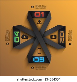 Infographic design template with paper tags. Ideal to display information, ranking and statistics with orginal and modern style.