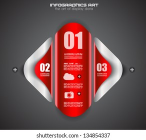 Infographic design template with paper tags. Ideal to display information, ranking and statistics with orginal and modern style.