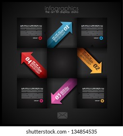 Infographic design template with paper tags. Idea to display information, ranking and statistics with orginal and modern style.