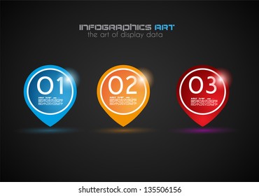 Infographic design template with paper tags. Ideal to display information, ranking and statistics with orginal and modern style.