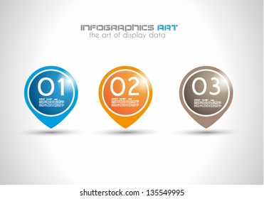 Infographic design template with paper tags. Ideal to display information, ranking and statistics with orginal and modern style.