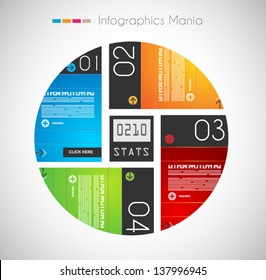 Infographic design template with paper tags. Ideal to display information, ranking and statistics with orginal and modern style.