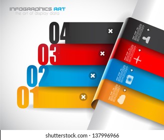 Infographic design template with paper tags. Ideal to display information, ranking and statistics with orginal and modern style.with orginal and modern style.