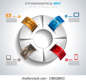 Infographic design template with paper tags. Ideal to display information, ranking and statistics with orginal and modern style.