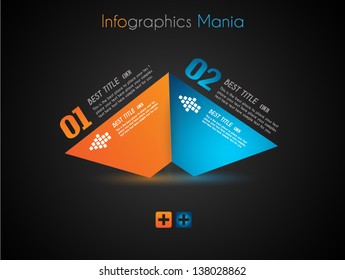 Plantilla de diseño infográfico con etiquetas de papel. Ideal para mostrar información, clasificación y estadísticas con estilo original y moderno.