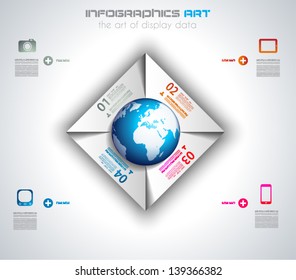 Infographic design template with paper tags. Ideal to display information, ranking and statistics with orginal and modern style.