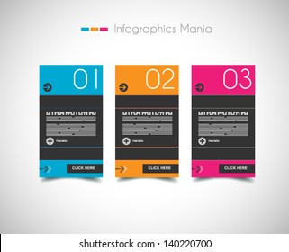 Infographic design template with paper tags. Ideal to display information, ranking and statistics with orginal and modern style.