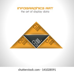 Modelo de design de infográfico com etiquetas de papel. Ideal para exibir informações, classificação e estatísticas com estilo original e moderno.