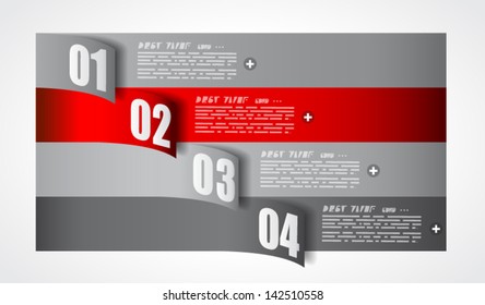 Infographic design template with paper tags. Ideal to display information, ranking and statistics with orginal and modern style.