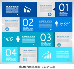 Infographic design template with paper tags. Idea to display information, ranking and statistics with orginal and modern style.