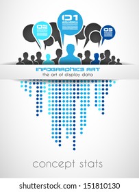 Infographic design template with paper tags. Idea to display information, ranking and statistics with orginal and modern style.