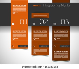 Plantilla de diseño infográfico con etiquetas de papel. Idea para mostrar información, clasificación y estadísticas con estilo original y moderno.