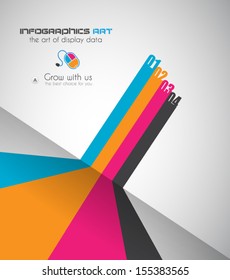 Infographic design template with paper tags. Idea to display information, ranking and statistics with orginal and modern style.
