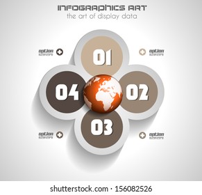 Infographic design template with paper tags. Idea to display information, ranking and statistics with orginal and modern style.