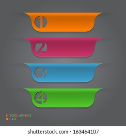 Infographic design template with paper tags.