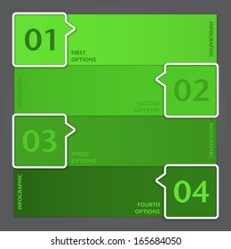 Infographic design template with paper tags. Vector illustration