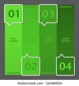 Infographic design template with paper tags. Vector illustration