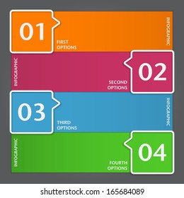 Infographic design template with paper tags. Vector illustration