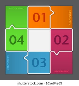 Infographic design template with paper tags. Vector illustration