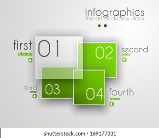 Infographic design template with paper tags. Idea to display information, ranking and statistics with orginal and modern style.