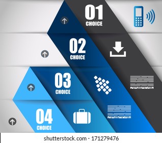 Infographic design template with paper tags. Idea to display information, ranking and statistics with orginal and modern style.