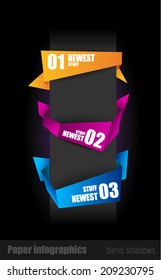 Infographic design template with paper tags. Idea to display information, ranking and statistics with orginal and modern style.
