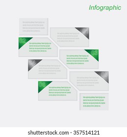 Info-graphic design template with paper tags. Idea to display, ranking and statistics.