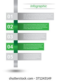 Info-graphic design template with paper tags. Idea to display ranking and statistics.