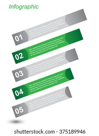 Info-graphic design template with paper tags. Idea to display ranking and statistics.