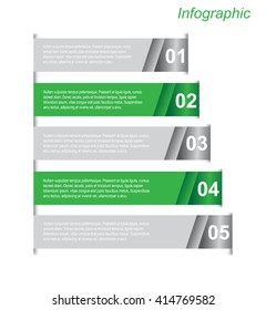Info-graphic design template with paper tags. Idea to display ranking and statistics.
