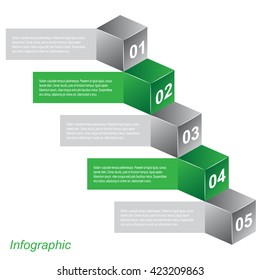 Info-graphic design template with paper tags. Idea to display ranking and statistics.
