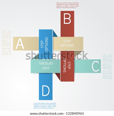 Infographic design template with paper tags